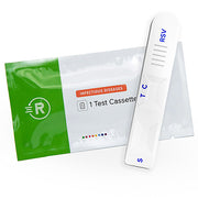 Individual RSV Test Cassette with nasal swab in sealed pouch, designed for quick detection of respiratory syncytial virus infections.
