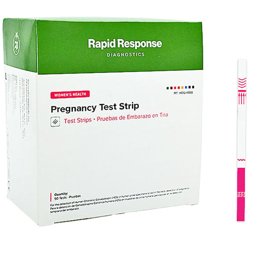 Rapid Response HCG-1S50 Pregnancy Test Strips Urine Dip Strips 50 per box