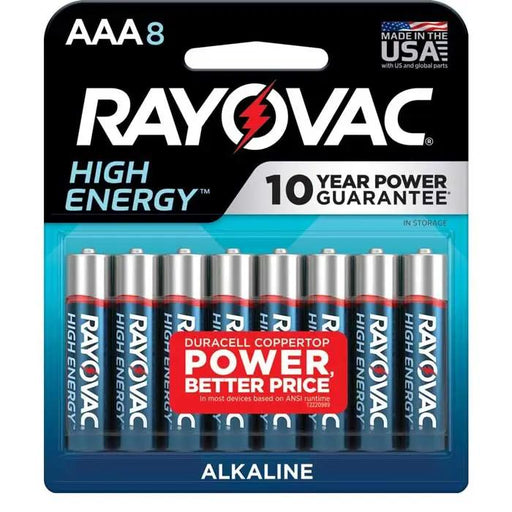 Rayovac High Energy AAA Batteries, 8 Pack