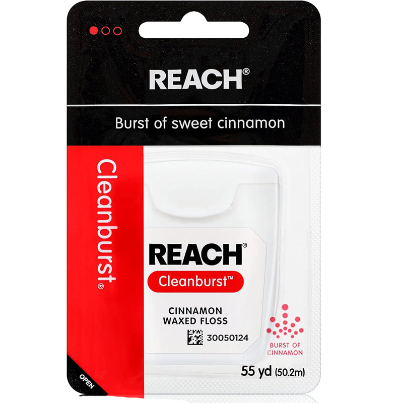 Reach Dental Floss, Waxed with Sweet Cinnamon Flavor 55 yards