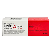 Tube of Retin-A Cream (Tretinoin) 0.1% for acne and anti-aging, promoting clear, smooth skin with medical-grade skincare treatment.