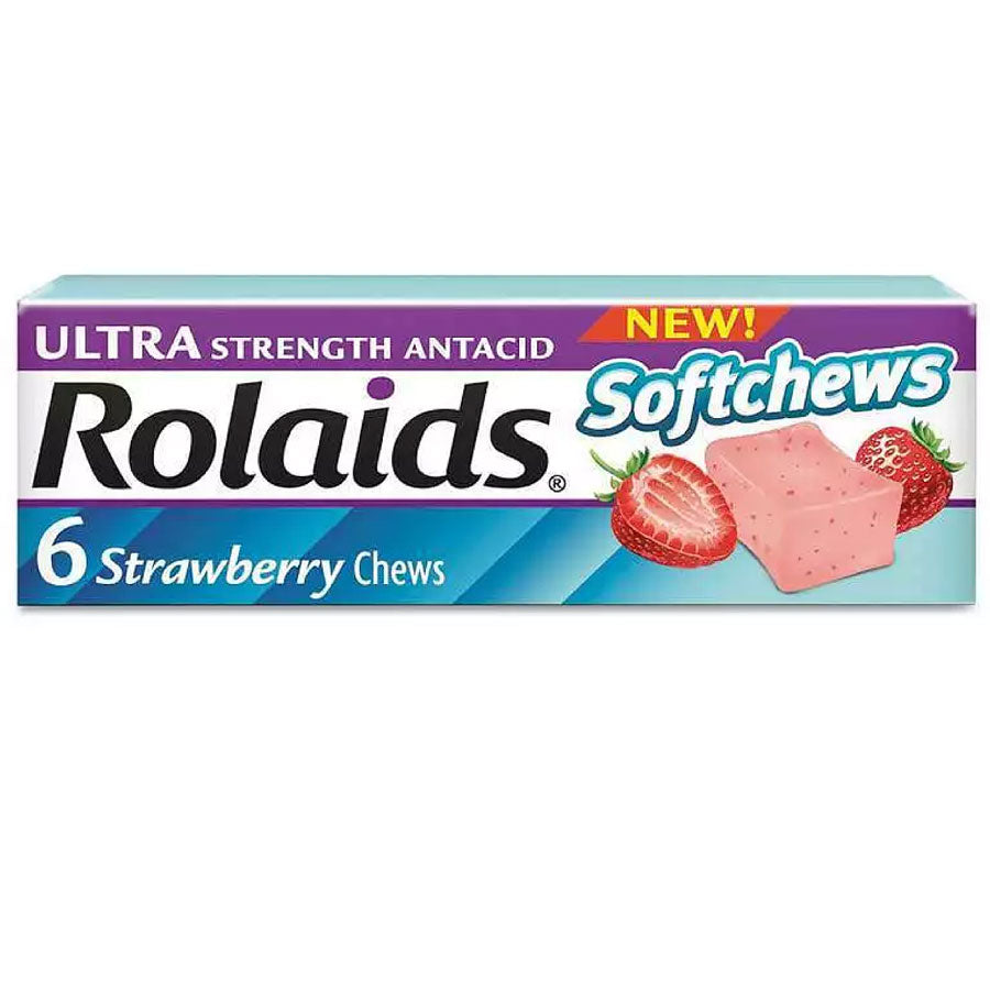 Rolaids Softchews Ultra Strength Antacid, Strawberry Flavor 6-Pack