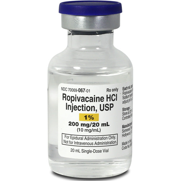 Hcl Injection Spray Ropivacaine HCL for Injection 1% 10mg/mL Single-Dose Vial 20 mL x 10 P ...
