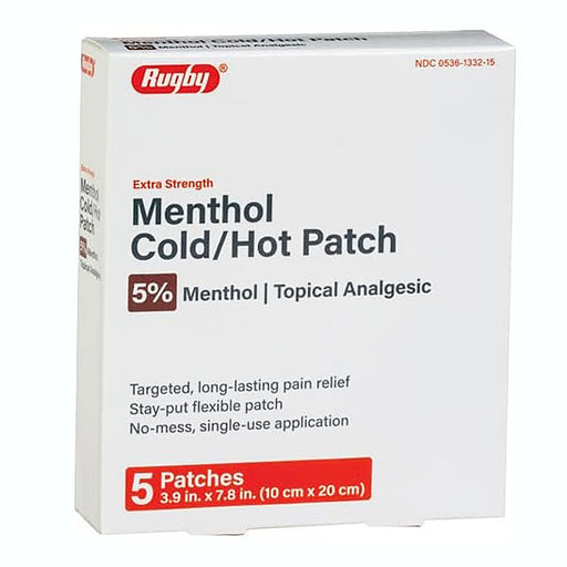 Rugby Icy Cold and Hot Medicated Pain Relief Adhesive Patches (5-Pack)