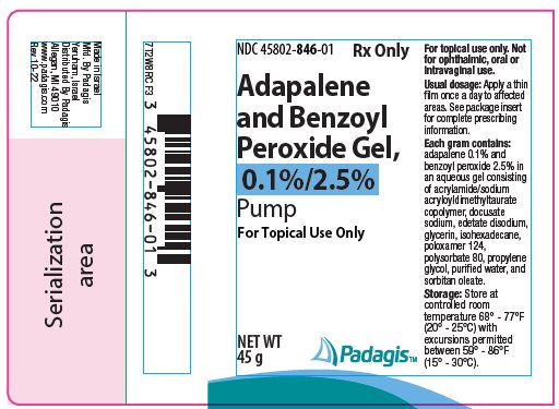 Acne Treatment Gel | Adapalene and Benzoyl Peroxide Gel 0.1% / 2.5% Pump Bottle 45 Gram (Rx)
