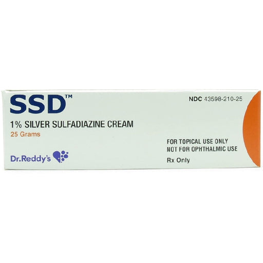 SSD Silver Sulfadiazine Cream 1%, 25 gram Tube