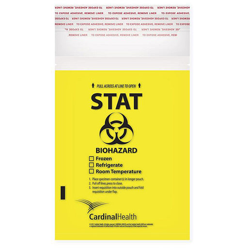 STAT Yellow Lab Specimen Transport Bags 6 x 9", 100 Count by Cardinal Health