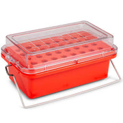 Specimen Transport Coolers, 0°C for Reagents, Enzymes and Temperatue Senstive Samples Cooler with 32 Place for 1.5 ml Tubes Cooler with 32 Place for 1.5 ml Tubes with Gel Cover Cooler with 12 Place for 16 mm to 15 mL Tubes Cooler with 12 Place for for Blood Collection Tubes 13mm