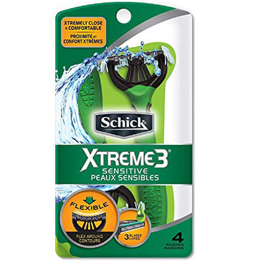 Edgewall Personal Care Schick Xtreme 3 Sensitive Peaux Sensibles Razors 4 Pack | Buy at Mountainside Medical Equipment 1-888-687-4334