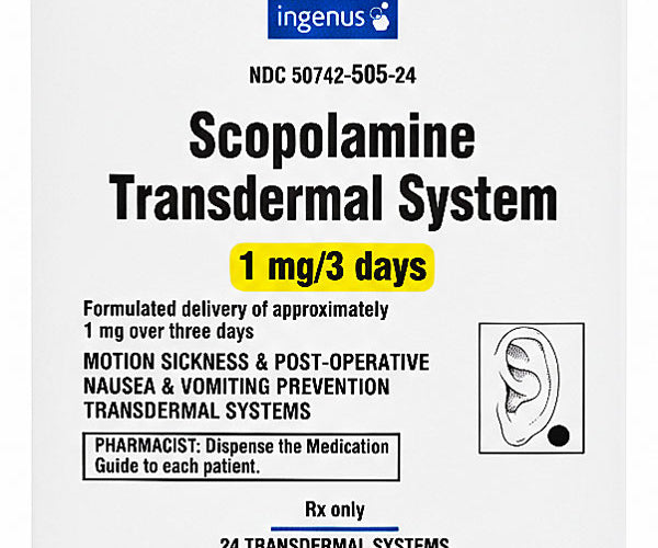 Scopolamine Transdermal System Patches 1 mg/ 3 days Ingenus ...