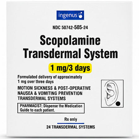 Scopolamine Transdermal System Patches 1 mg/ 3 days Ingenus ...
