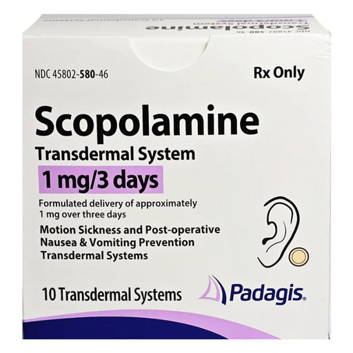 Scopolamine Transdermal System 1 mg/3 days (Rx) 4-Pack 10-Pack 24-Pack