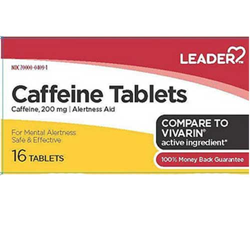 Caffeine Tablets 200 mg Alertness Aid 16 Count