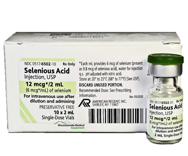Selenious Acid Injection 12 mcg/ 2 mL Single-Dose Vials 2 mL x 10/Tray ...