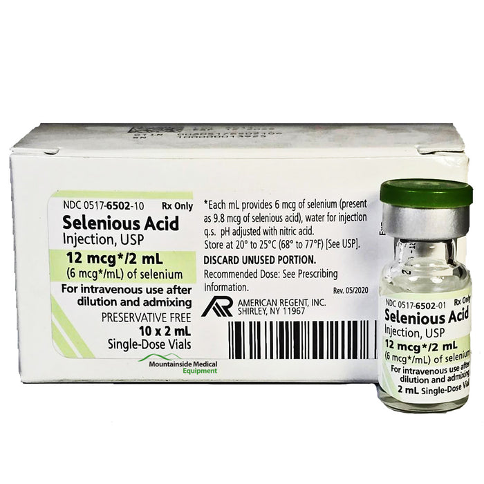 Selenium Injectoin Selenious Acid Injection 12 mcg/ 2 mL Single-Dose Vials 2 mL x 10/Tray ...