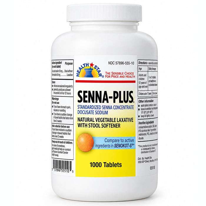 Senna Plus Laxative Tablets 100 Count Bottle