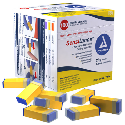 Safety Lancets, Pressure Activated 26 gauge by Dynarex