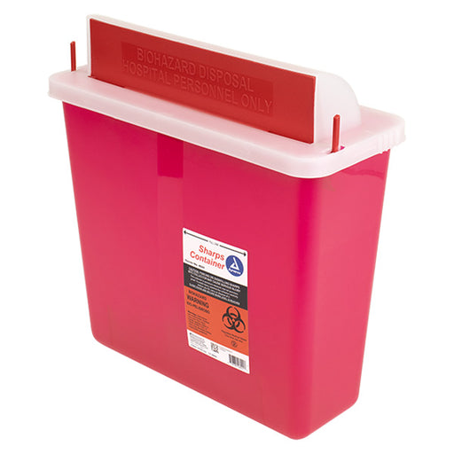 Side View of 5 quart Sharps Container