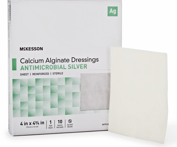alginate dressing Silver Calcium Alginate Dressing 4 x 4 3/4