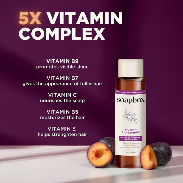 SoapBox Biotin & Superfruit Shampoo with 5 vitamin Complex