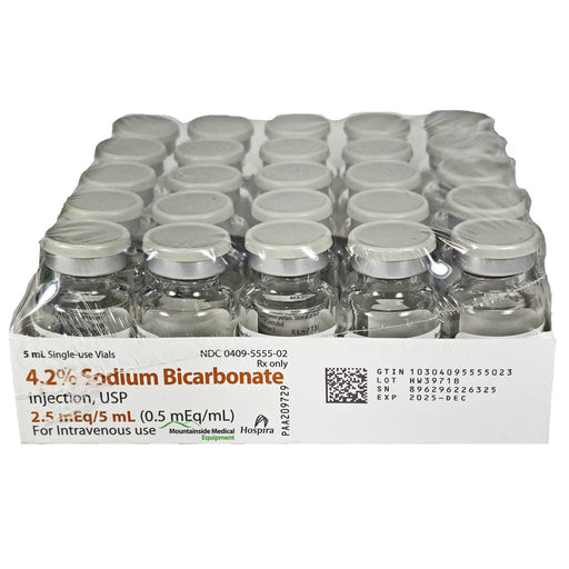 Hospira Sodium Bicarbonate Injection 4.2% Vials  treats metabolic acidosis, electrolyte imbalance, and restores blood pH in emergency care.