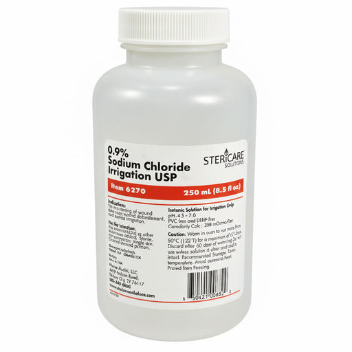 Sodium Chloride 0.9% (Normal Saline) Irrigation Solution 250 mL by Stericare #6270