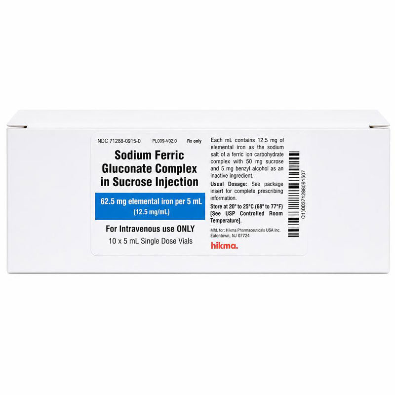 Sodium Ferric Gluconate Complex in Sucrose Injectio