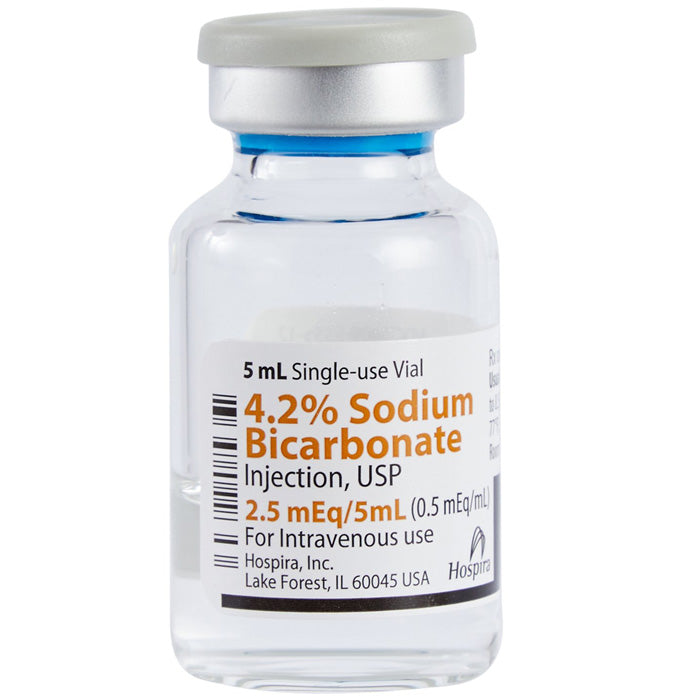 Sodium Bicarbonate Injection 4.2% Vial for treating metabolic acidosis and stabilizing pH in critical cardiac and emergency care.