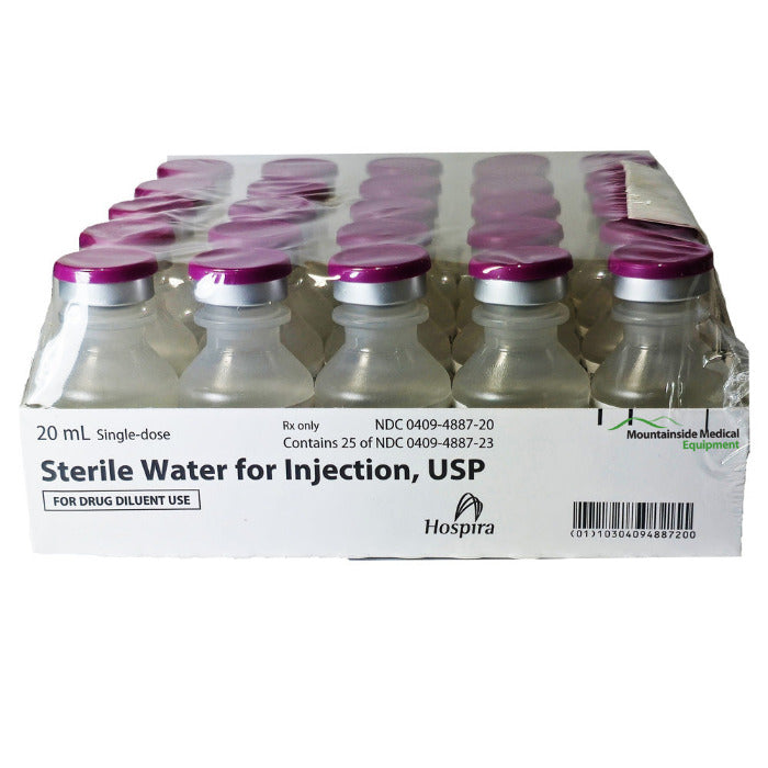 bac water vs normal saline Sterile Water Injection 20 ml Single-Dose Vials by Hospira 25/Tray (Rx)