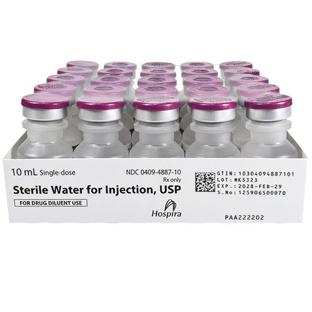 Hospira Sterile Water for Injection 10 mL | 25/Tray | Mountainside Medical