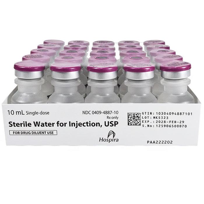 Sterile Water for Injection 10 ml Single-Dose Vials by Hospira Pfizer