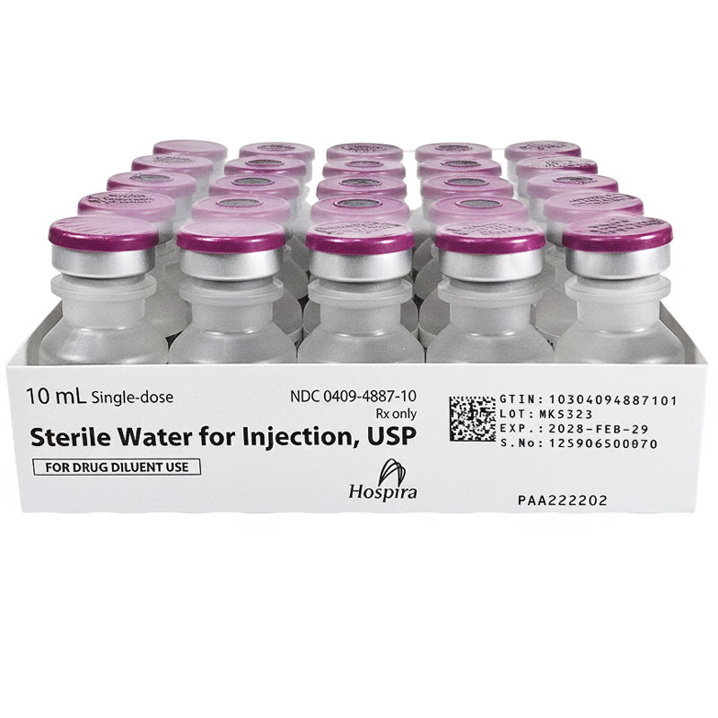 Sterile Water for Injection 10 ml Single-Dose Vials by Hospira Pfizer