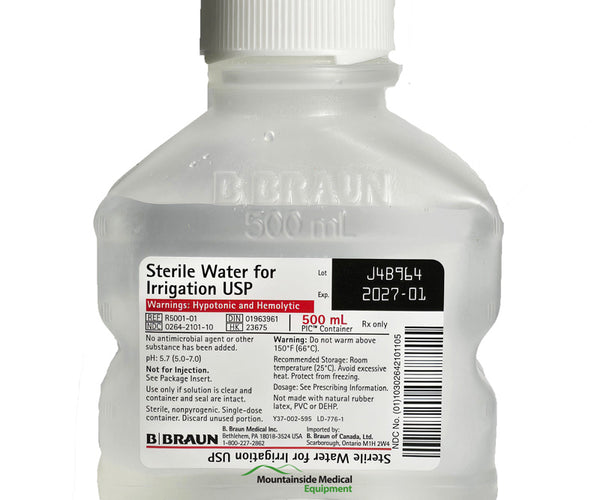 Sterile Water for Irrigation 500ml Bottle — Mountainside Medical