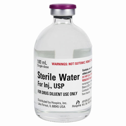 Sterile water for Injection 100 ml by Hospira Pfizer. NDC 0409-4887-99