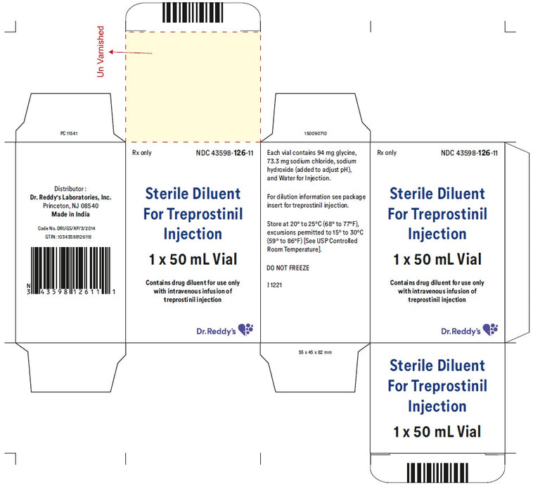 Package label for Sterile Diluent for Treprostinil Injection by Dr Reddy
