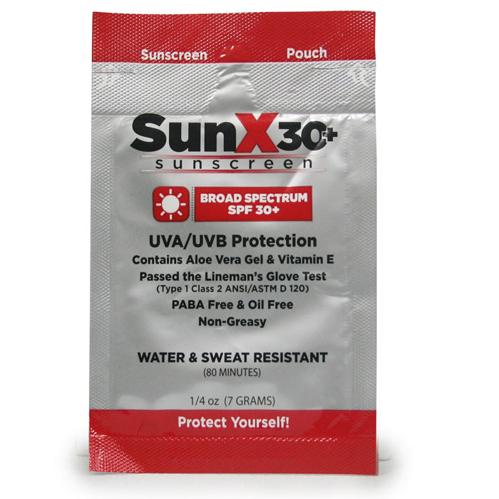 SunX Sunscreen with Dispenser Box 30+ SPF Lotion Unit Dose Packets wit ...