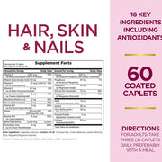 Supplement facts for Hair Skin and Nails Multivitamin by Natures Bounty