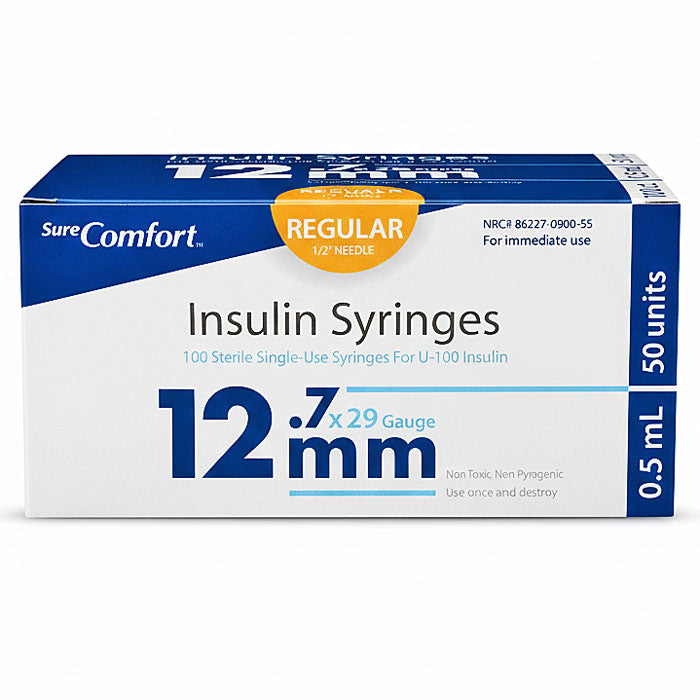 Sure Comfort Insulin Syringes 29 gauge x 1/2"