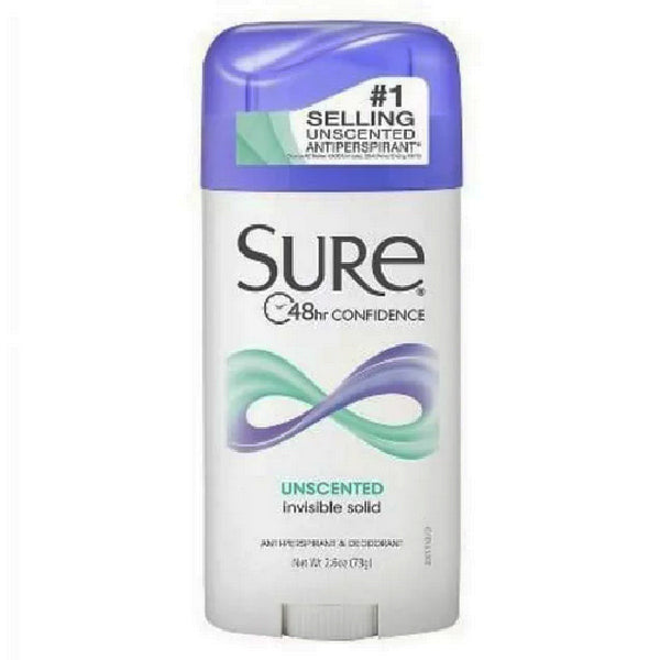 High Ridge Brands Sure Invisible Solid Anti-Perspirant & Deodorant Unscented 48 Hour Confidence 2.6 oz | Mountainside Medical Equipment 1-888-687-4334 to Buy