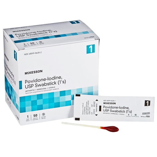 Swabsticks Povidone Iodine 10% Individual Packed, Sterile 50/Box Default Title