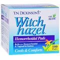 T.N. Dickinson's Witch Hazel Hemorrhoidal and Vaginal Pads with Aloe Vera 100 Count