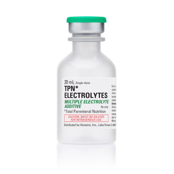 TPN Electrolytes Injection vial for maintaining hydration and nutrient balance, supporting intravenous nutrition and electrolyte replenishment.
