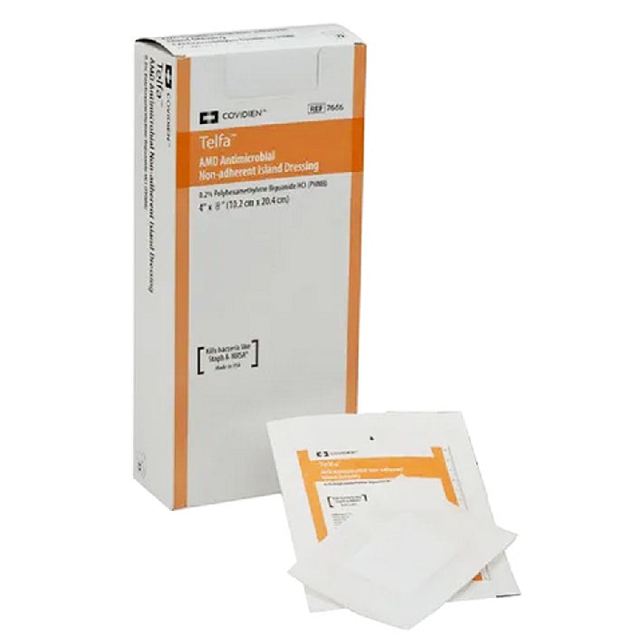 Covidien Telfa AMD Antimicrobial Dressings 4 inch x 8 inch, box of 25 | Buy at Mountainside Medical Equipment 1-888-687-4334