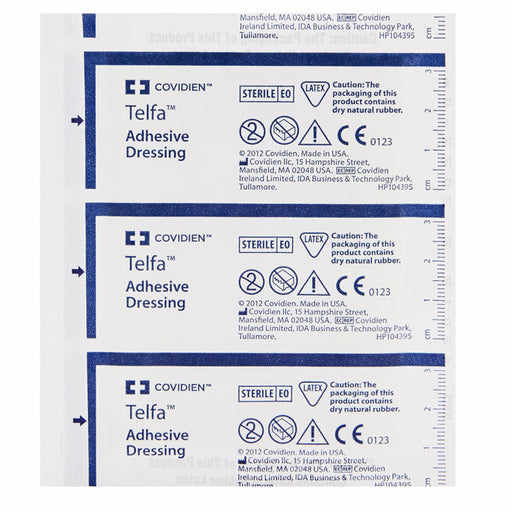 Telfa Adhesive Island Dressing 3 x 4, ideal for non-irritating wound care, burn treatment, and securing surgical sites.
