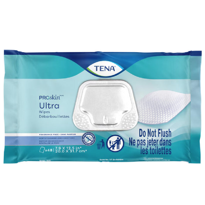 Essity HMS North America Tena ProSkin Ultra Adult Washcloths Wet Wipes 48 Count x 12 Per Case (576 Wipes) | Mountainside Medical Equipment 1-888-687-4334 to Buy
