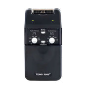 A black TENS 3000 electronic pulse massager device shown.