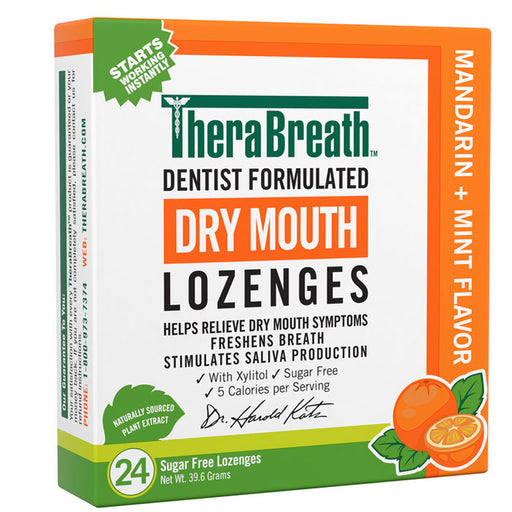 TheraBreath Dry Mouth Relief Lozenges, Mandarin Mint, Sugar-Free: Fast-acting, long-lasting oral health boost, hydration.