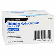 Thiamine Hydrochloride Injection 200mg/ 2mL (100mg/mL) Multiple Dose Vials 2 mL by Mylan