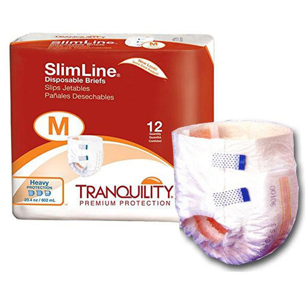 Tranquility Slimline Disposable Adult Briefs offer comfort, reliable leakage protection, and improved skin health.