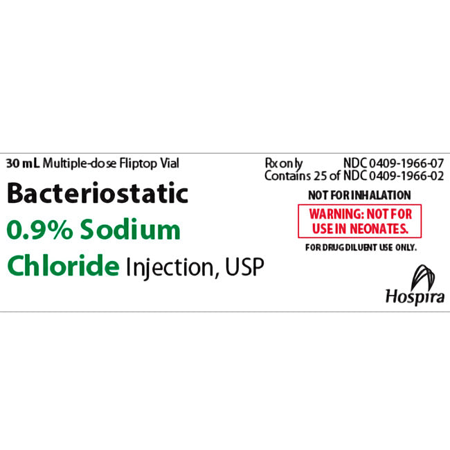 Bacteriostatic Saline 0.9% Injection 30 mL x 25 | Pfizer Bacteriostatic Saline 0.9% Injection 30 mL x 25 | Pfizer